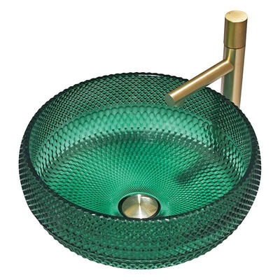 Europäische Art-Runde formte Glasschiff-Becken-Crystal Bathroom Wash Sinks Green-Farbe