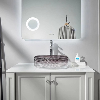 Steigungs-Schwarzglas-Waschbecken, das Crystal Bathroom Vanity Sink druckgießt