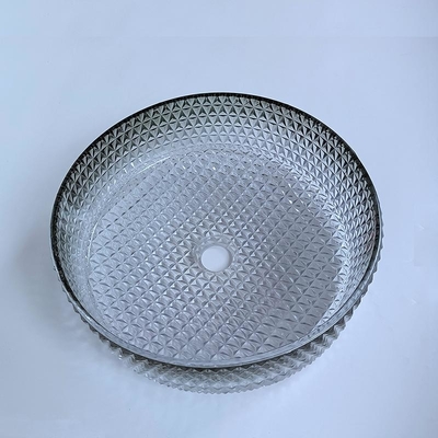 Steigungs-Schwarzglas-Waschbecken, das Crystal Bathroom Vanity Sink druckgießt