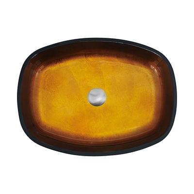 Foliengold milderte Glas Waschbecken, die Glasschüssel-Melonen-Formbadezimmerschiff sinkt
