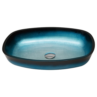 Glassteigungs-brachte blauer ausgeglichener Bad-Waschbecken-Melonen-Form-Tischplatte Countertop an