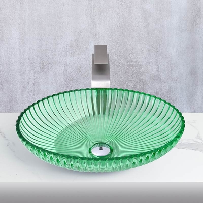 Ovale, moderne Glaswaschbecken, Aufsatzwaschbecken