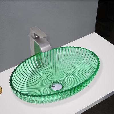 Ovale, moderne Glaswaschbecken, Aufsatzwaschbecken