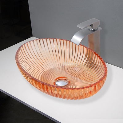 Aufsatzmontierte Glaswaschbecken aus Glas für Badezimmerwaschbecken 530 mm