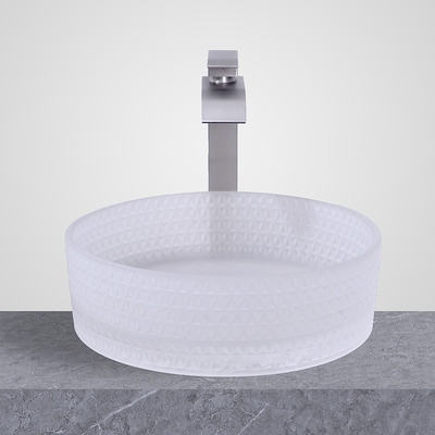 Wandwaschbecken aus Glas, säurematt, Badezimmer-Aufsatzwaschbecken, 24 Monate Garantie