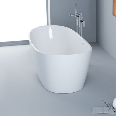 Moderne freistehende Acryl-Badewanne Ovale Form Frisch Hoch glänzend