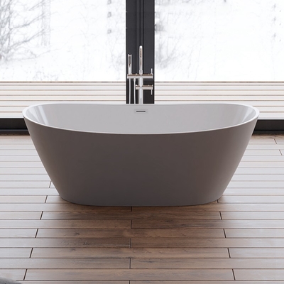 Matt Grau Frei stehende Badewanne Acryl ovale Form Einweichen Bad 1700 * 800mm