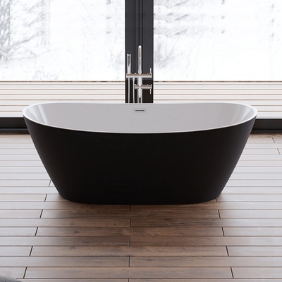 Acryl freistehende Wanne mit Zentralausfluss Wasserhahn Ovalform Einweichen Bad