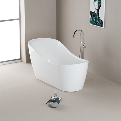 Modernes Badezimmer Freistehendes Einweichen Badewanne mit zentralen Abfluss Platzierung