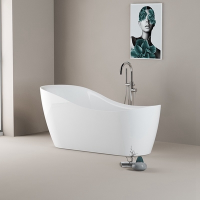 Modernes Badezimmer Freistehendes Einweichen Badewanne mit zentralen Abfluss Platzierung