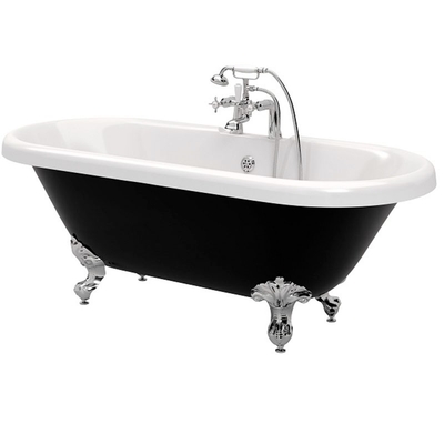 Weiße freistehende Badewanne Ergonomisch mit Tigerfuß Überfluss Abfluss