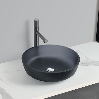 420*420*110mm rundes Waschbecken mit Pop-up-Abfallgehärtetem Glas Waschbecken ohne Überfluss