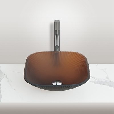 1 Loch Glas Badezimmer Waschbecken mit Spiegel inklusive Schreibtisch Montierte Waschbecken