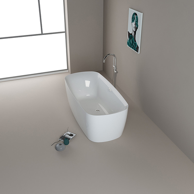 Moderne freistehende Badewanne mit zentraler Abflussstelle Einfache Installation