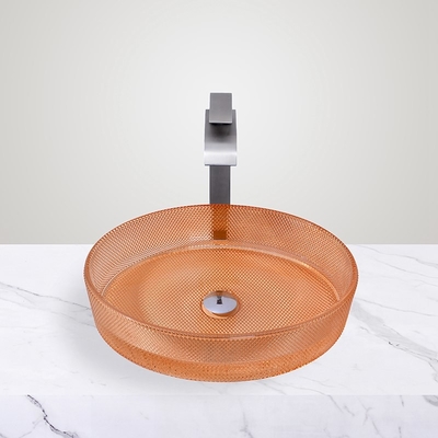 Klarorange Glasbehälter 12 mm Dicke für moderne Bäder
