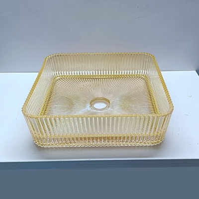12 mm Dicke Glasbehälter Becken ohne Loch Wasserhahn Montage für moderne Bäder