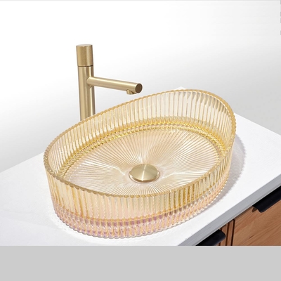 Kristallglasbehälter mit elektroplattierter Beschichtung, goldreiche Farbe