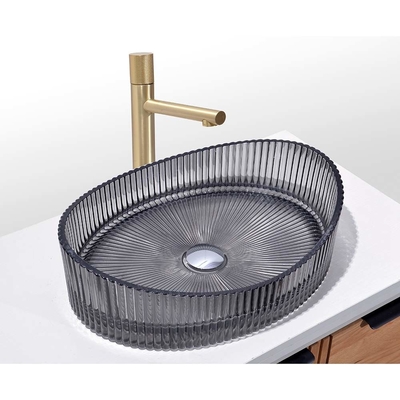 Moderne Druckgussglas Waschbecken Arbeitsplatte Montierte Glaswaschbecher