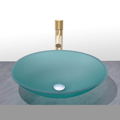 500*360*155mm gehärtetes Glas Waschbecken mit 45mm Abflussloch