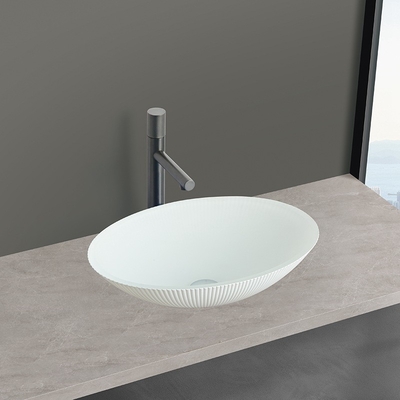 Kratzfestes Glasbecken für einfache Reinigung und modernen Look Matt White