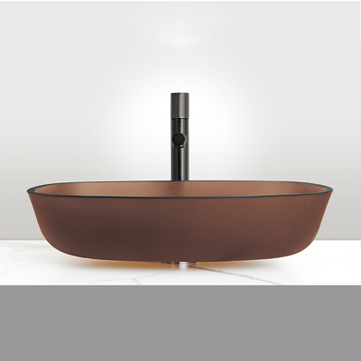 Moderne Schalterwaschbecken Matt Gold Tee Glas Vanity Spülbecken