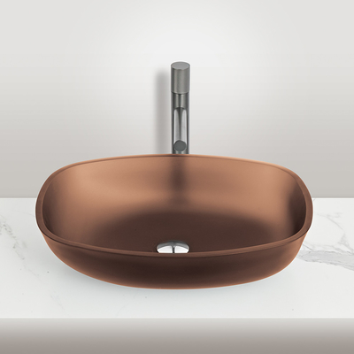 Moderne Schalterwaschbecken Matt Gold Tee Glas Vanity Spülbecken