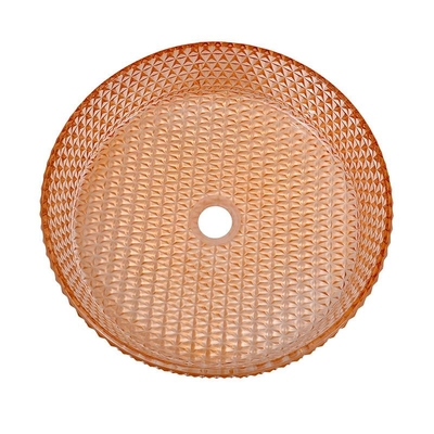 Wanne Diamond Round Wash Hand Basins Amber Color Glass Bowl Bathroom